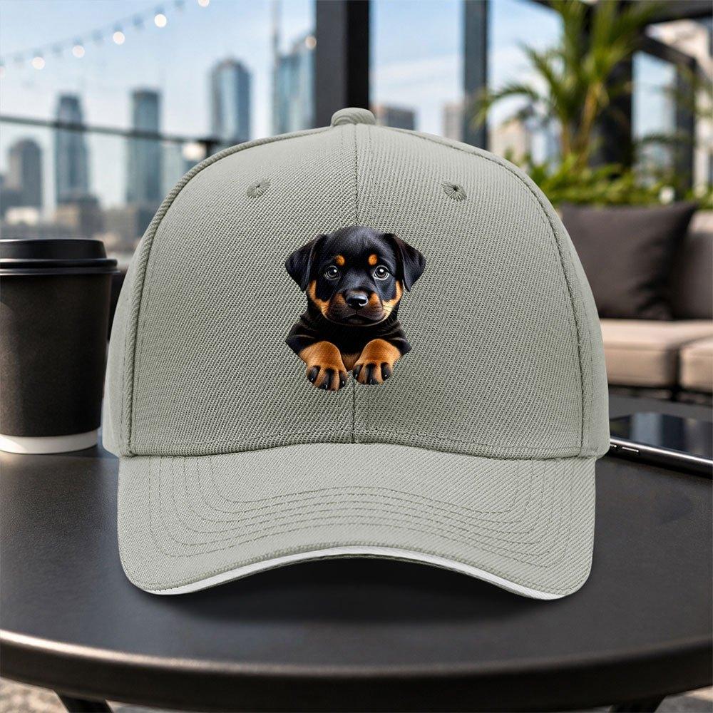 Rottweiler Puppy Baseball Cap Adjustable Duckbill Hat With Rottie Design Lightweight Travel Party Gift Multiple Colors