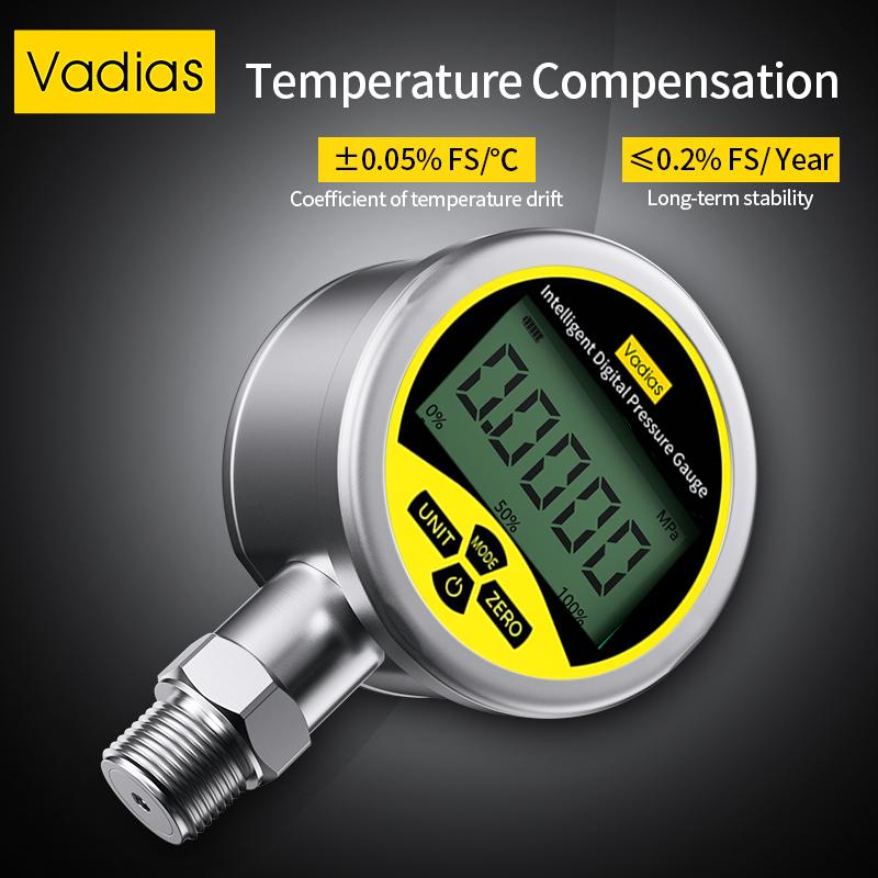 Digital Pressure Manometer -0.1-60Mpa Digital Pressure Gauge 80mm Pressure Manometer M20*1.5 0.2% SS304 Digital Pressure Gauge