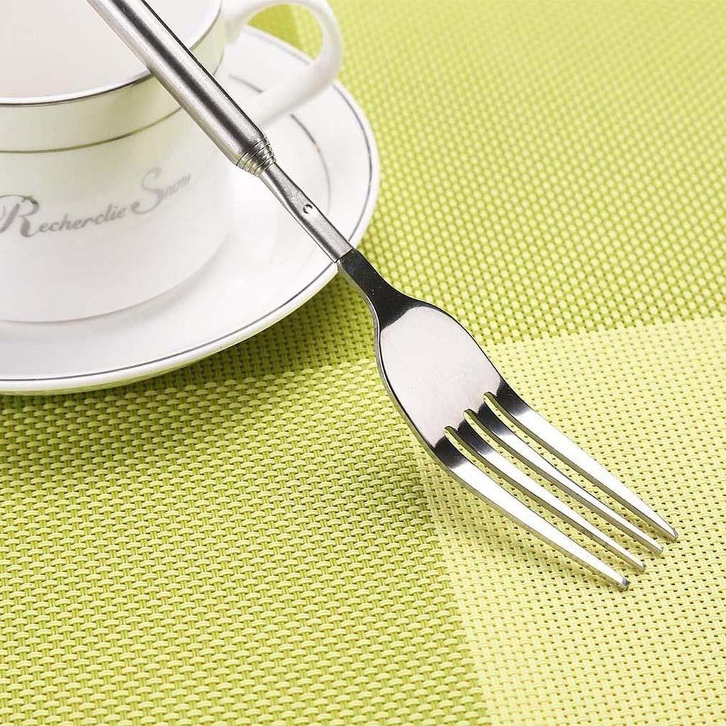 Extendable Fork Flatware Outdoor Tableware 21 to 64cm Kitchen Travel Utensils for Home Barbecue