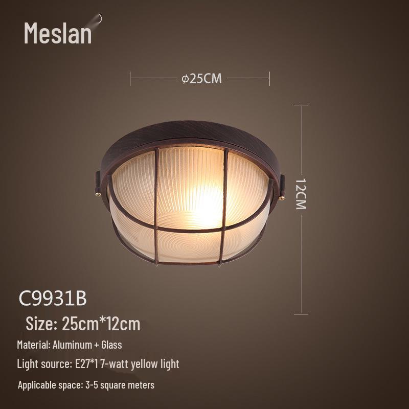 American Retro Industrial Ceiling Light for Bedroom, Dining Room, Balcony, Corridor, Aisle, and Entrance