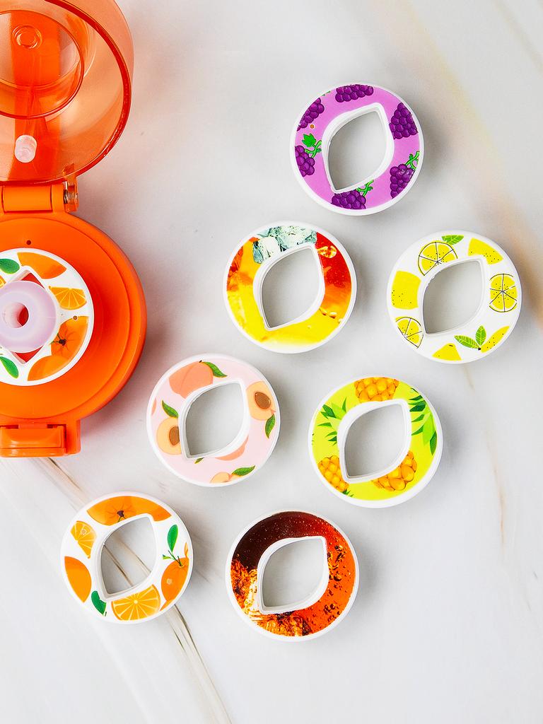 1PC Oval Fruit Drink Flavor Pod Creative 0 Sugar 0 Calorie Flavor Ring For Plastic Water Bottles Sports Water Cups Accessories