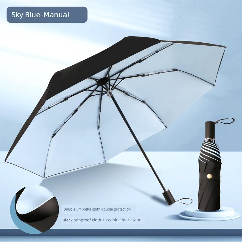 Double-Layer Umbrella for Both Rain and Sun, Reinforced Folding Umbrella for Men and Women, Fully Automatic, Super Strong Sun Protection and Uv