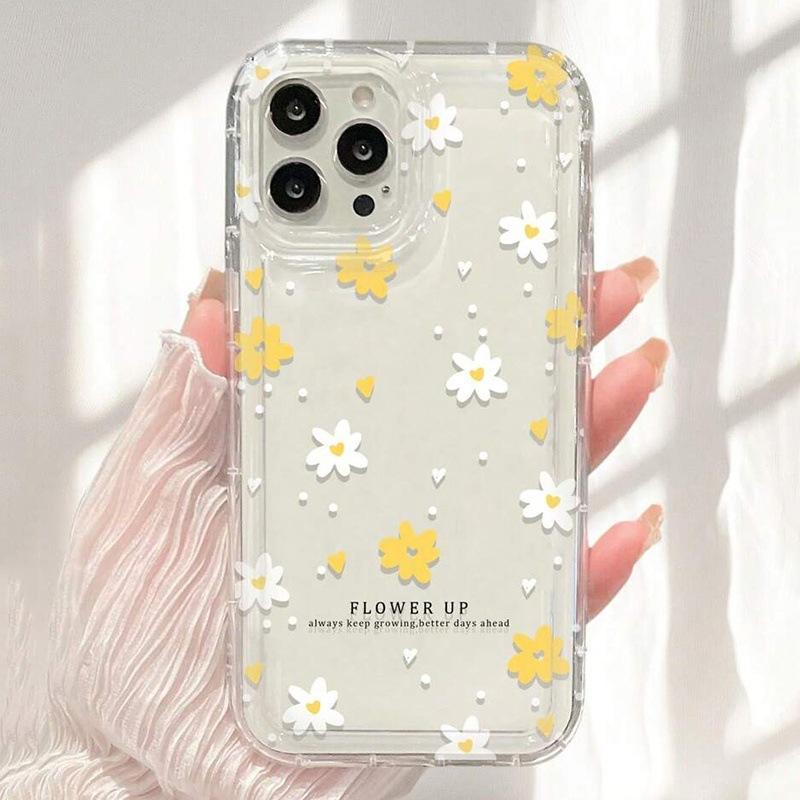 Bee Polka Dot Flower Is Suitable for Apple 16 Pro Mobile Phone Case iPhone15 Set 14 Pro Transparent 13 Airbag 12 Europe and America