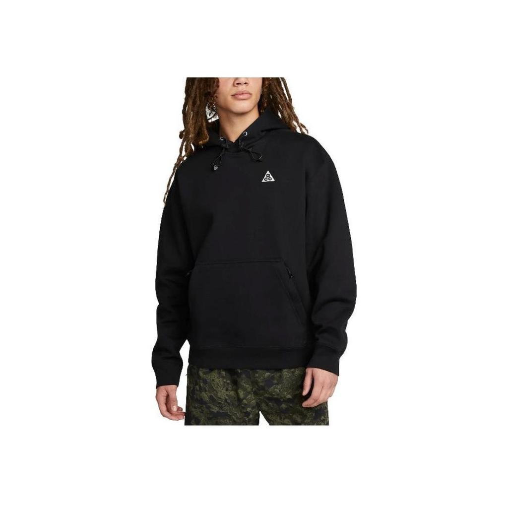 Nike Solid Color Logo Pocket Pullover Hoodie Men Hoodies Black DZ3392-010