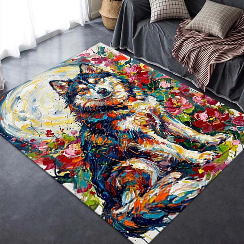 2025 New Husky Dog Carpet Rug for Living Room Bedroom Home Sofa Decoration,Kids play Non-slip Floor Mat67
