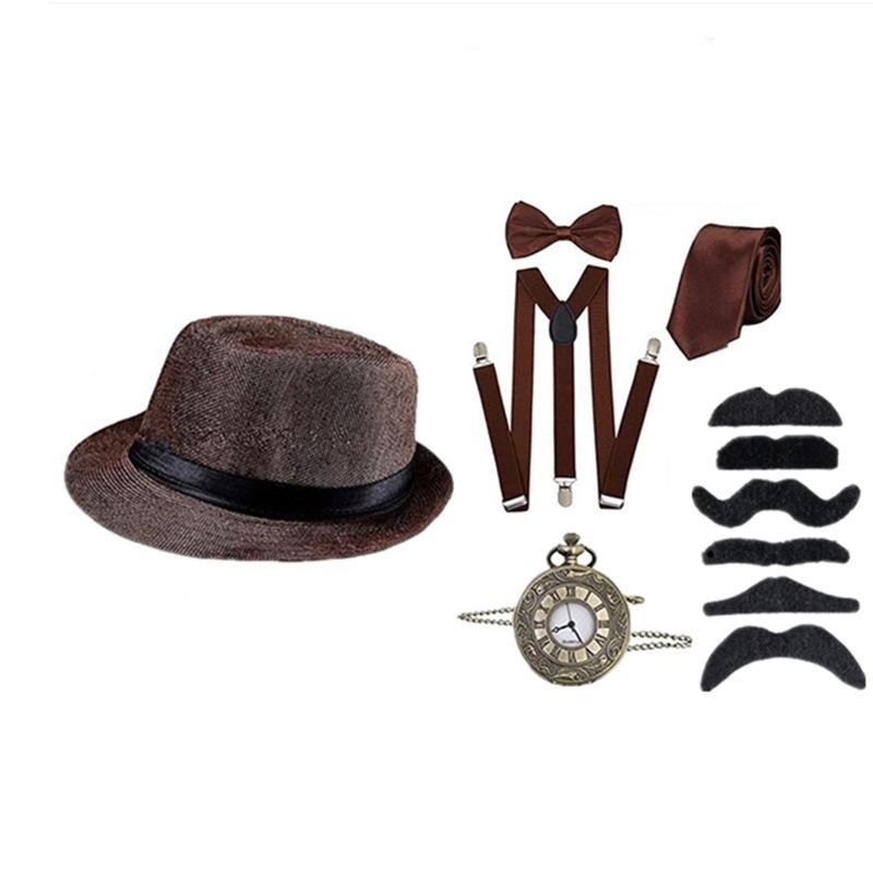 Gatsby 1920s Pánský cylindr, kapesní hodinky a set motýlka