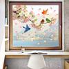 Floral Branch with Bird Static Cling Window Stickers No Glue Removable Reusable for Bedroom Living Room Study Home Decor