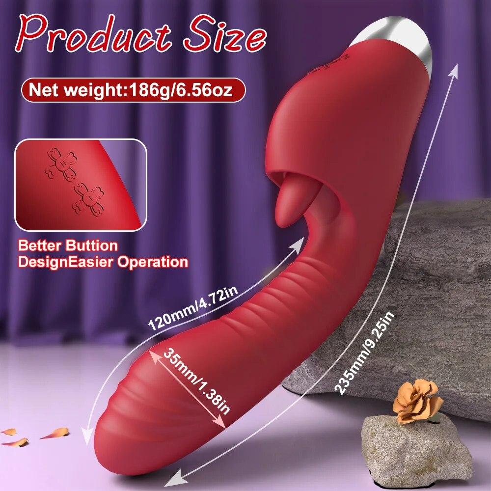 Dildo Vibrator for Women Powerful G Spot Vibrators Nipple Clitoris Licking Stimulator Female Sex Toys Adult Goods Masturbator