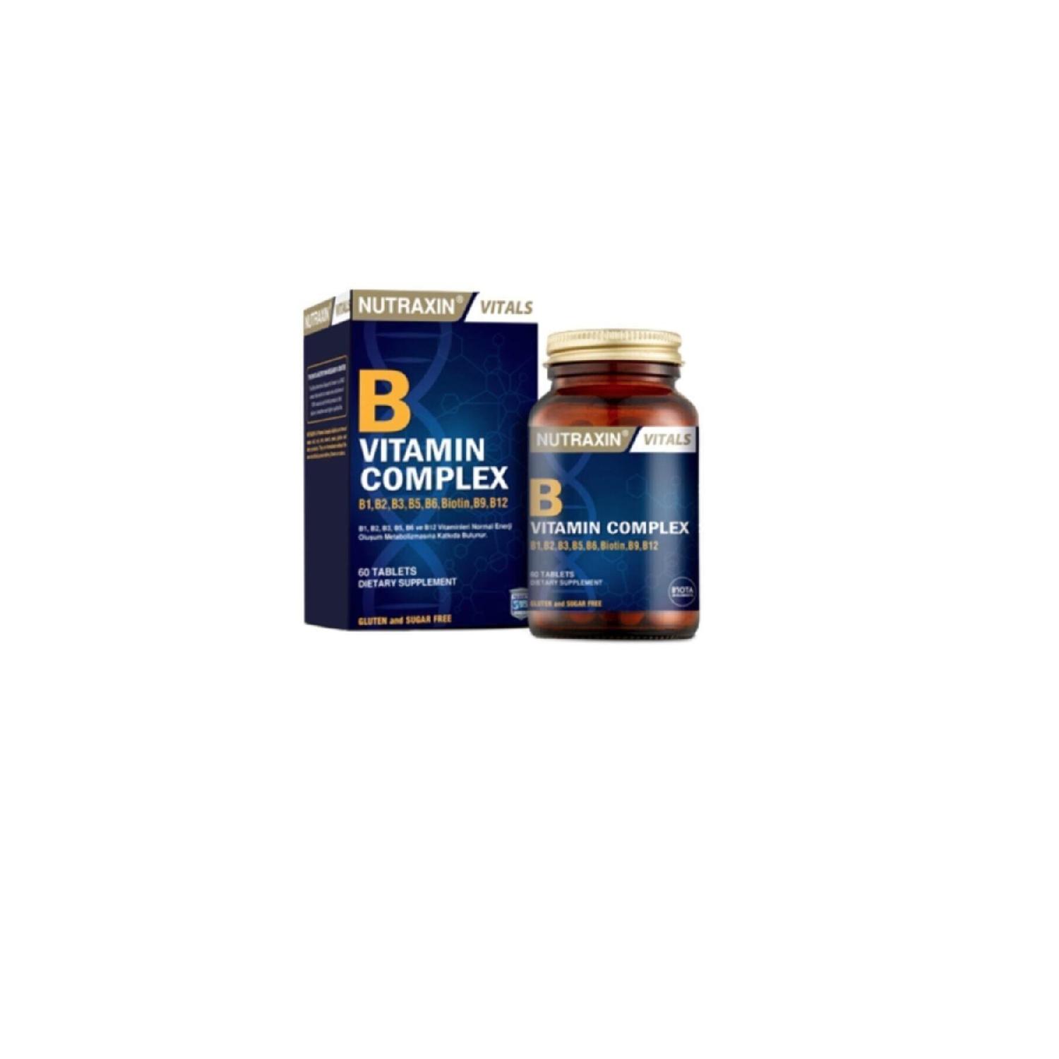 

B1, B2, B3, B5, B6, B12 And Biotin B Vitamin Complex 60 Tablets