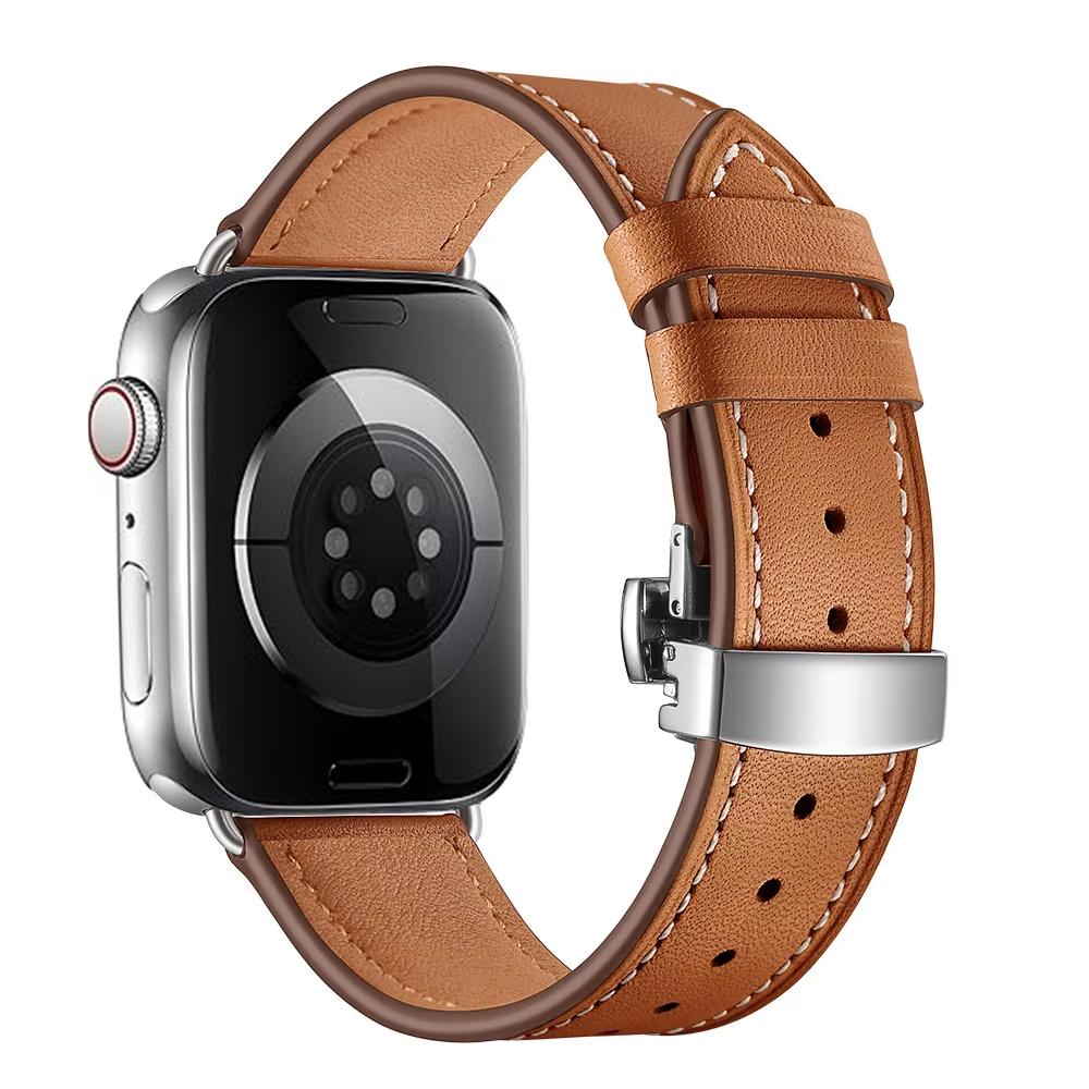 Genuine Leather Strap For Apple Watch Bands 46mm 45mm Ultra2 49mm 44mm 40 41 42mm Bracelet Correa iWatch Series 10 8 7 9 SE 6 5