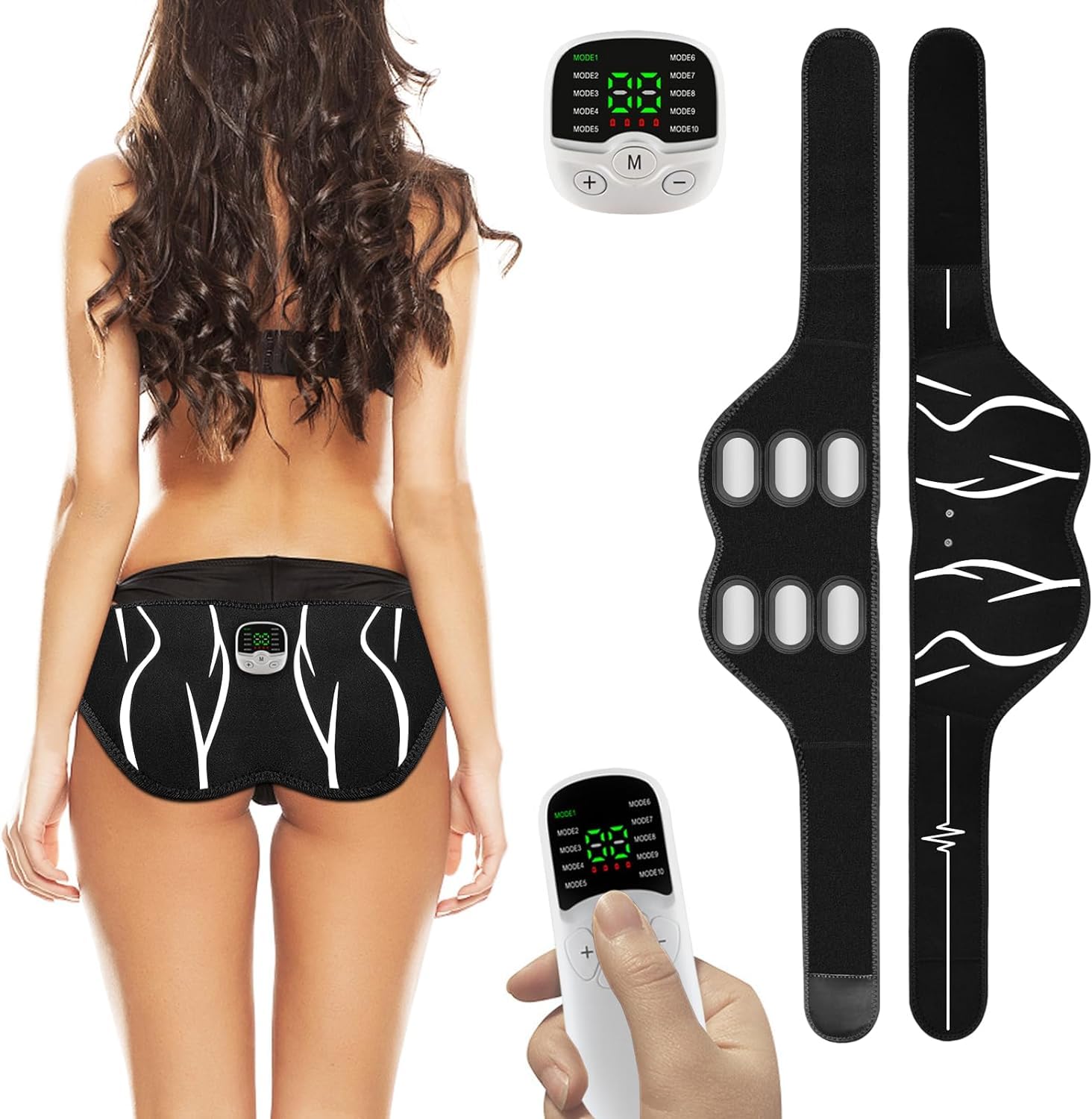 

EMS Тренировка мышц живота Тренировка живота и ягодиц 10 30 Интенсивность Электрод из нержавеющей стали Без гелевых листов Тренировка мышц живота Калории чёрный