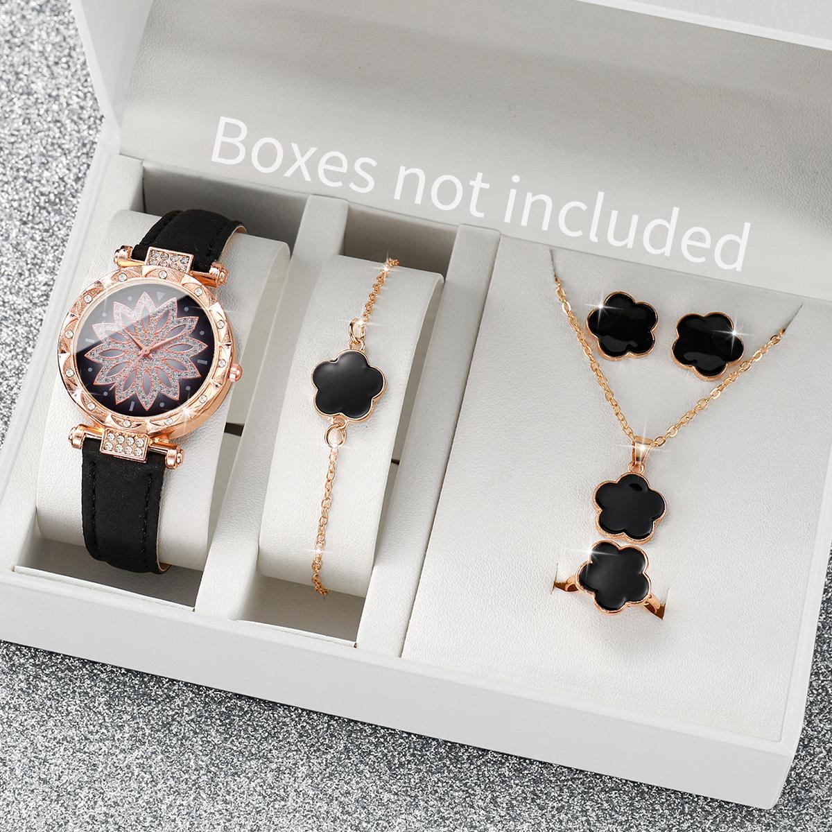 

6pcs/set Fashion Women s Casual Watch Set Bohemian Simple Retro Women s Quartz Watch with Jewelry Set (Box Not Included)