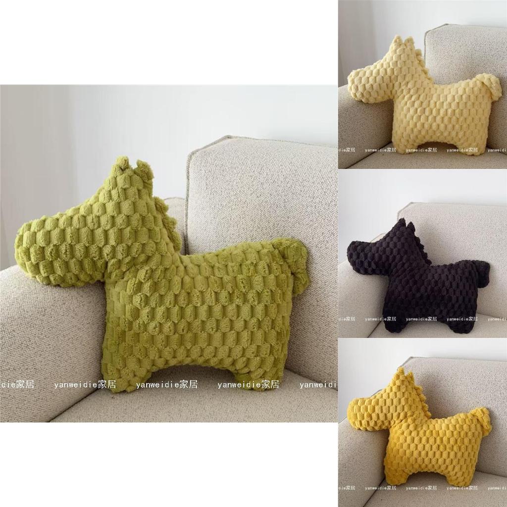 Animal Plush Cushion With Solid Color Design For Living Room Decor