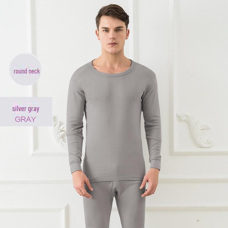 Set de haine de toamnă pentru bărbați: Pulover și Pantaloni din Bumbac Ușor - Articole Termice pentru Vârsta Mijlocie și Persoane Vârstnice