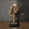 Il Silenzio è Oro Personaggio Retrò Resine Statua Scultura Astratta di Volto Umano Decorazione da Scrivania Arredamento Decorazioni per la Casa Vintage