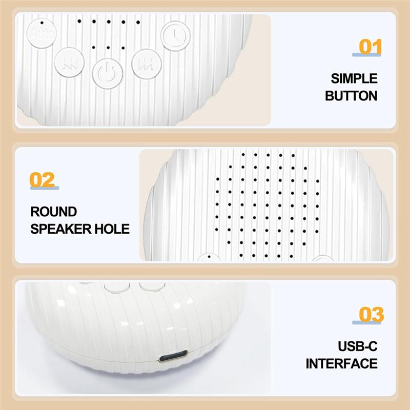 White Noise Sound Machine, Portable Sound Machine Baby, Noise Canceling Travel Sound Machine For Nursery