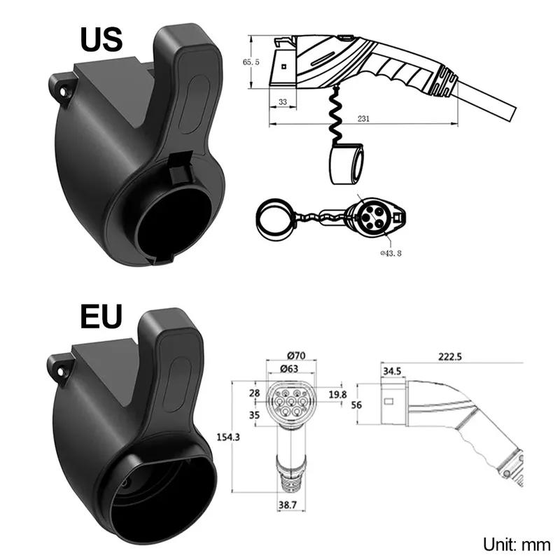 Portable EV Charger Plug Holder Stand for TESLA Nacs Type 1 Type2 GB/T Car Charger Wall Mount Bracket Car Charging Cable Bracket