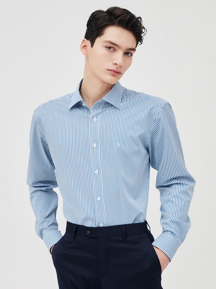 S.T. DUPONT CLASSICS Striped 954 Comfortable Shirt Blue Se5Sm22Ls954Sbu