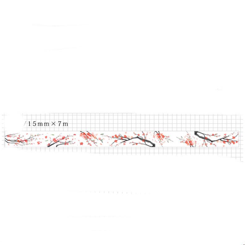 Beautiful Wash Tape Flower Plant Japanese Masking Adhesive Tape Decors Scrap Booking Sticker Label