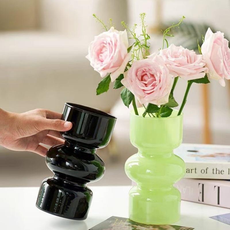 Simple Middle-aged Glass Vase, Transparent Water-nourishing Green Plant Insert