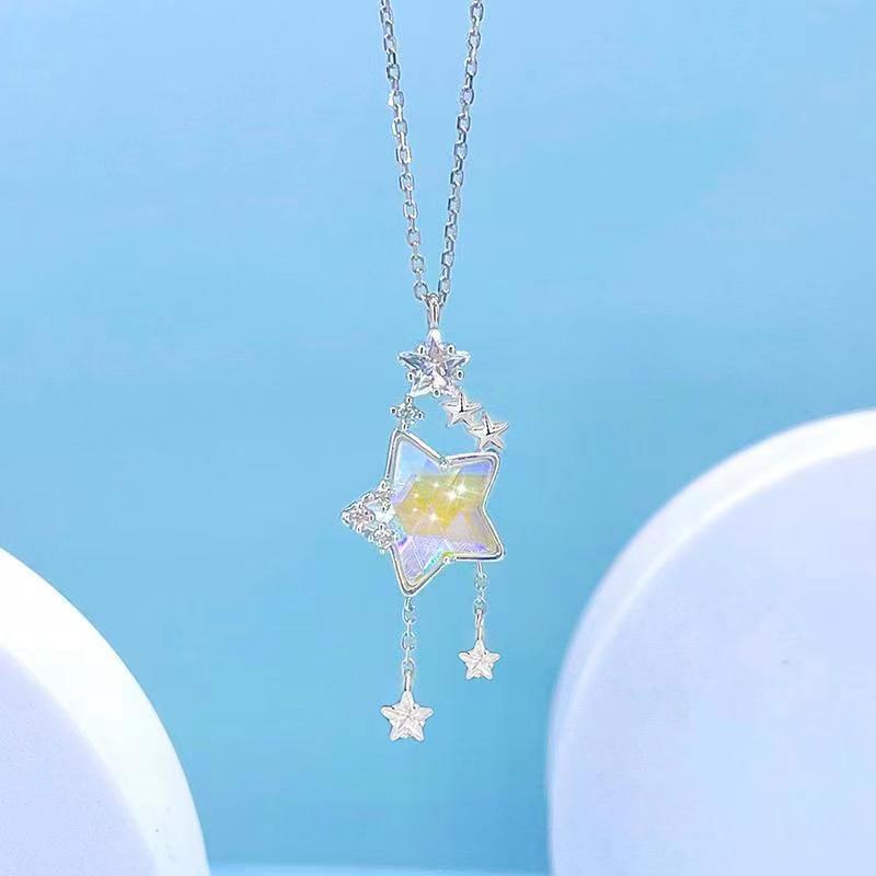 Wishing Star Necklace - Elegant Women's Versatile Clavicle Chain, Korean Forest Style, Perfect Gift for Best Friends