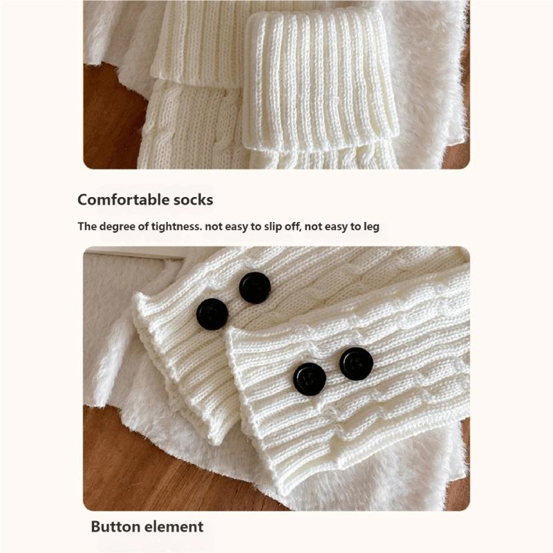 Autumn Winter Socks Leg Warmer Stockings Socks for Girls 2-13 Years Knitted Leg Cover Crochet Long Stockings Socks