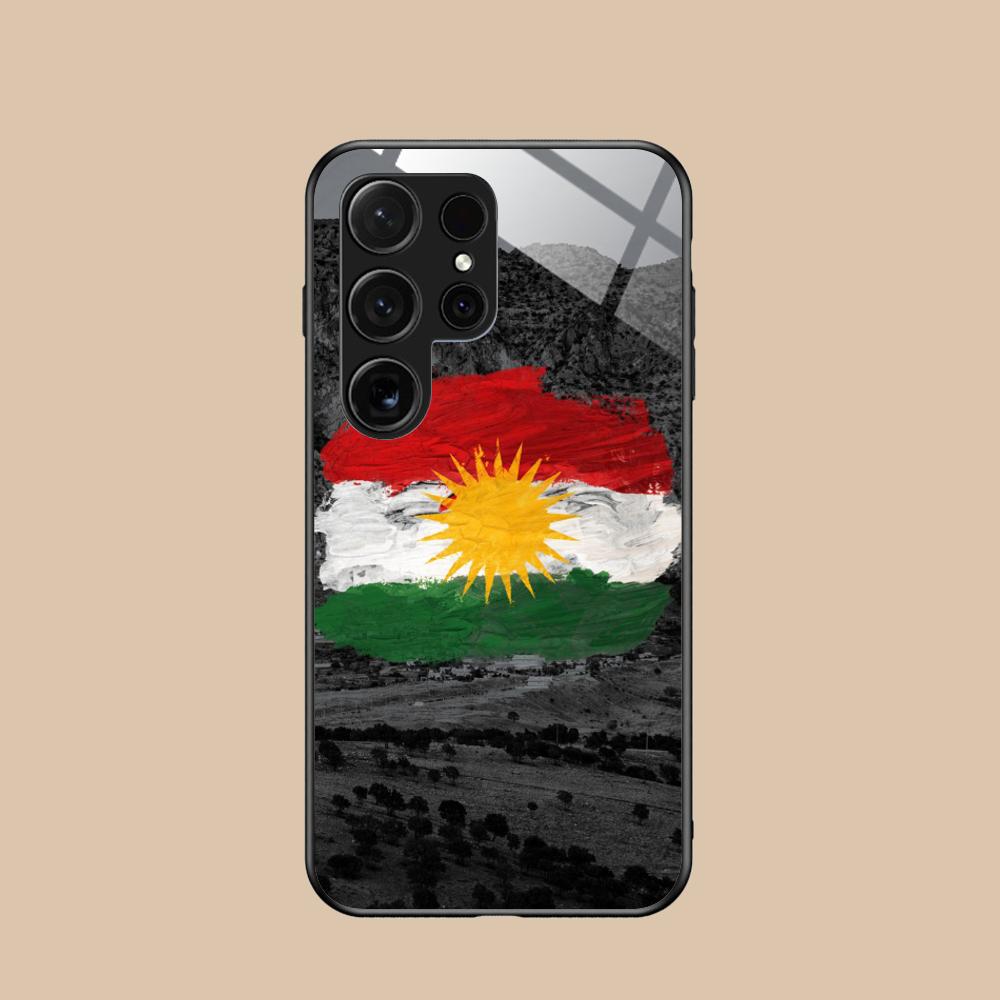 Kurdistan Flag Glass Mobile Phone Case for Samsung Galaxy A56 55 54 53 52 51 36 35 34 23 16 15 5G Colorful Cover