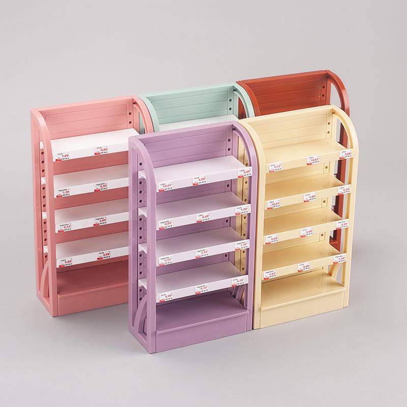 Mini Grocery Shelf Toy: Multi-Layer Dollhouse Display Rack for Kids' Pretend Play