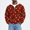 Men's Fall Winter Flannel Christmas Print Sweatshirt for Casual and Holiday Wear