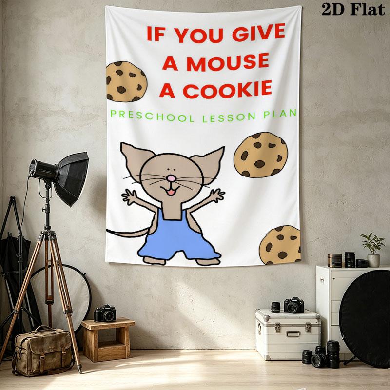 If Give Mouse Cookie Wall Tapestry Aesthetic Wall Hanging Printed Fabric Blanket Decorative Tapestries For Bedroom Living Room Home Decor
