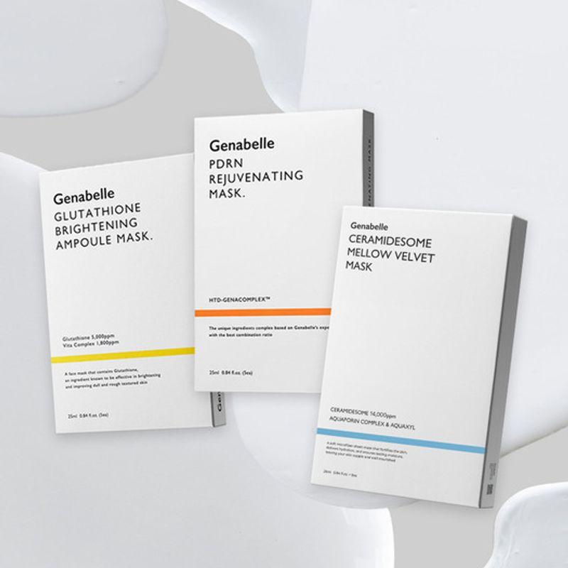 

GENABELLE BEST Mask 30-Sheet Set (PDRN 10 Sheets + Ceramide 10 Sheets + Glutathione 10 Sheets)