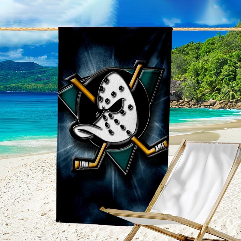 Asciugamano da Spiaggia in Microfibra Anaheim Ducks Hockey Team, Leggero e Asciugatura Rapida, per Viaggi Estivi, Essenziale per la Spiaggia, Piscina all'Aperto