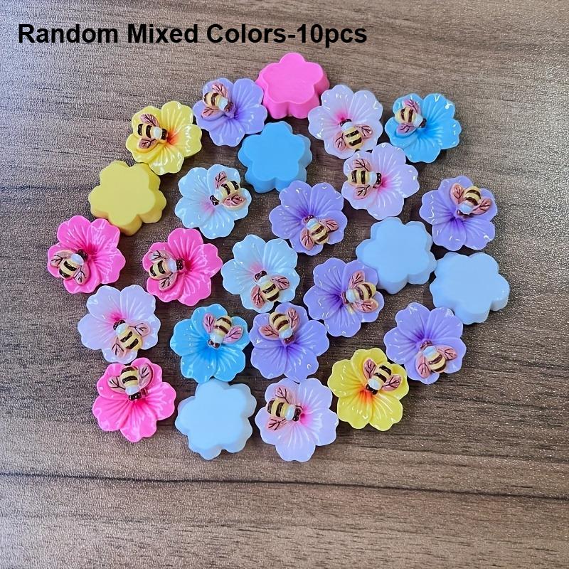 

10 шт. 25 мм різнокольорові квіткові смоляні підвіски, кольорові кулони, аксесуари для виготовлення прикрас, браслетів, брелоків 10pcs