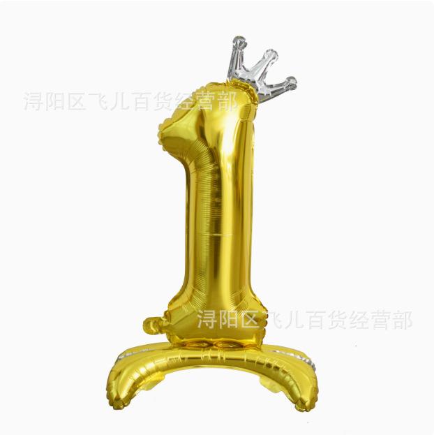 Gold Number 1 Standing Foil with Base for Party Decoration