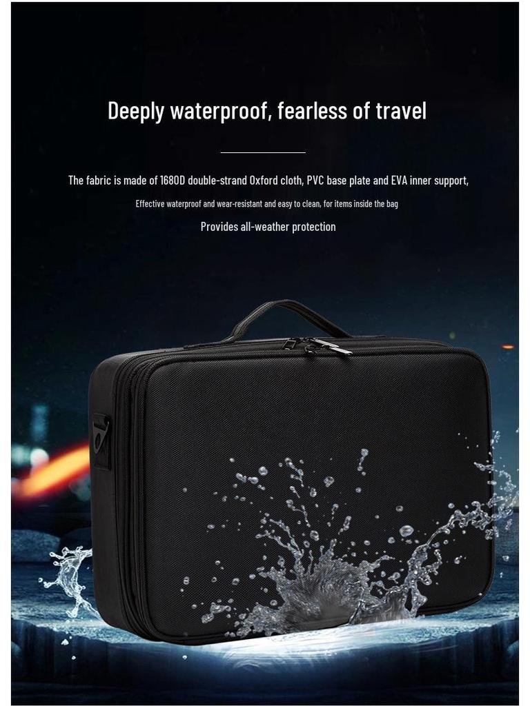 Professional Large Capacity Makeup & Nail Art Storage Box with Handheld Compartments