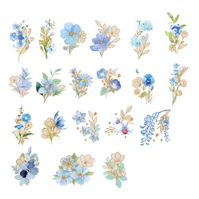 Autocollants de Fleurs pour Scrapbooking Vintage Auto-Adhésifs Imperméables Autocollants de Décoration Florale pour Album
