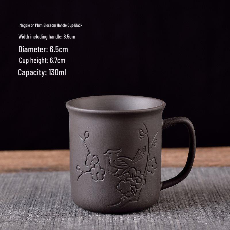 Large Capacity Handmade Yixing Zisha Teapot with Ceramic Teacup Set