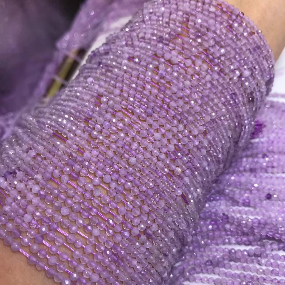 

2MM 3MM 4MM 5MM Hongchu Lavender Amethyst Faceted Loose Beads Amethyst faceted semi-finished product 2-2.5mm One