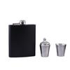 Matte Black Spray Paint 6oz Pocket Stainless Steel Flask Gift Set