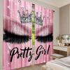 2Pcs Eyelash Curtainsstylish Pink Sparkles Blackout Curtains Adult Eyelash Diamond Aesthetic Curtains Drapes Makeup Eyelash