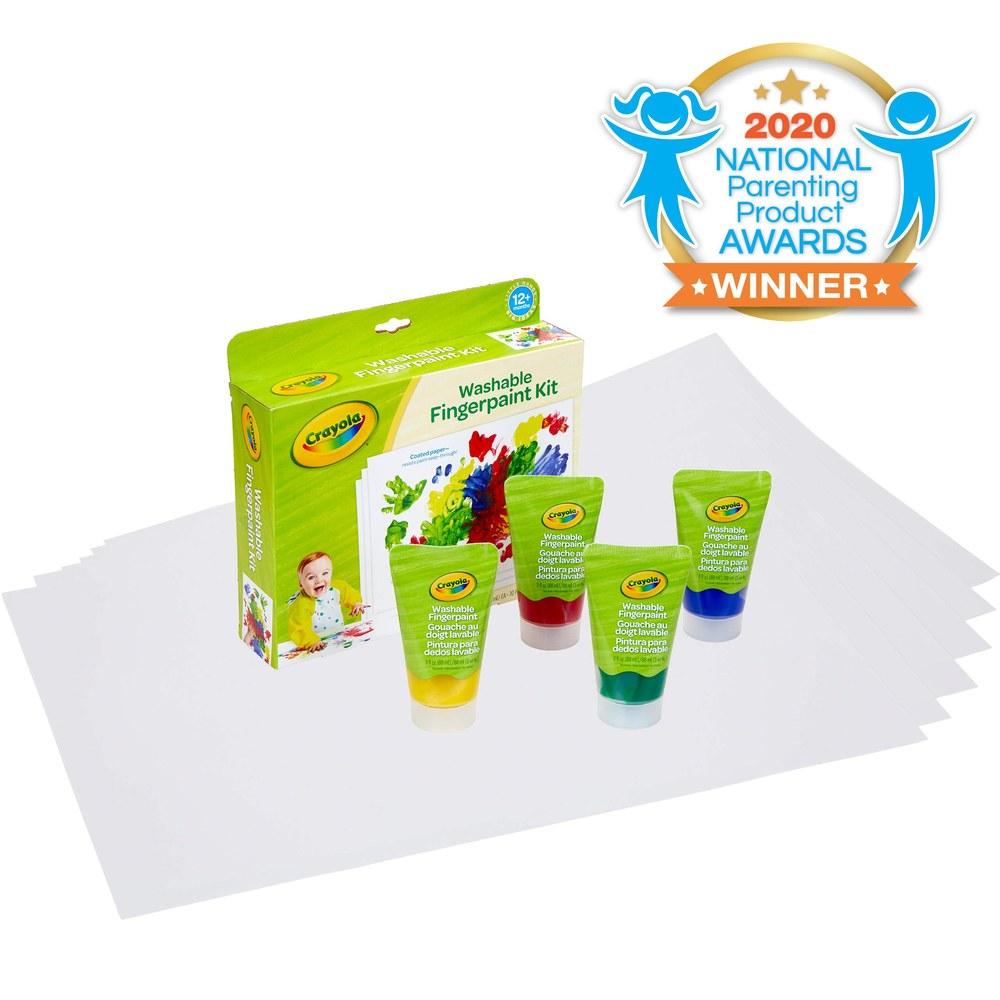 Crayola My First Washable Fingerpaint Set 4 Colors Water Washable Tube Paints Suitable for 1 Year and Older