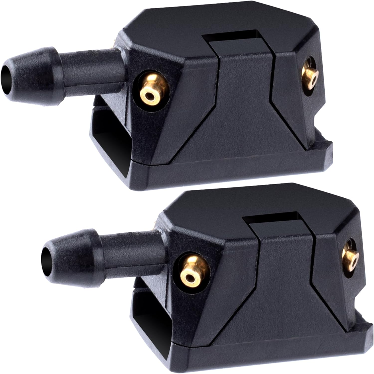 2pcs Adjustable Windshield Washer Nozzles, 3-Way Universal Aimable Car Front Windshield Washer Sprayer with 4 Copper, Wiper Sprayer Arm Nozzles