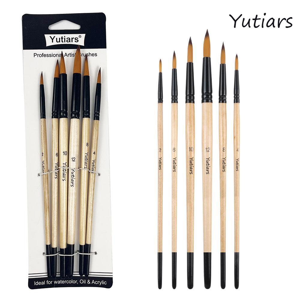 Yutiars Professional Artist Paint Brush Set- 6/24 PCS, Nylon Bristles for Watercolor, Acrylic, Oil Painting, Crafts & Face Body