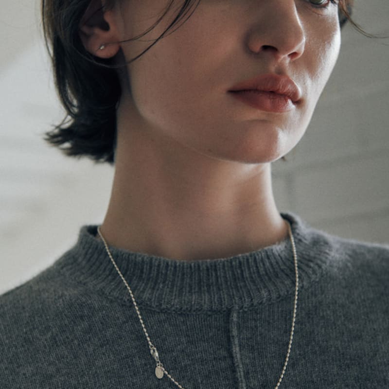 verte [925 silver] Un.silver.101 / mini rizi necklace (long ver.)
