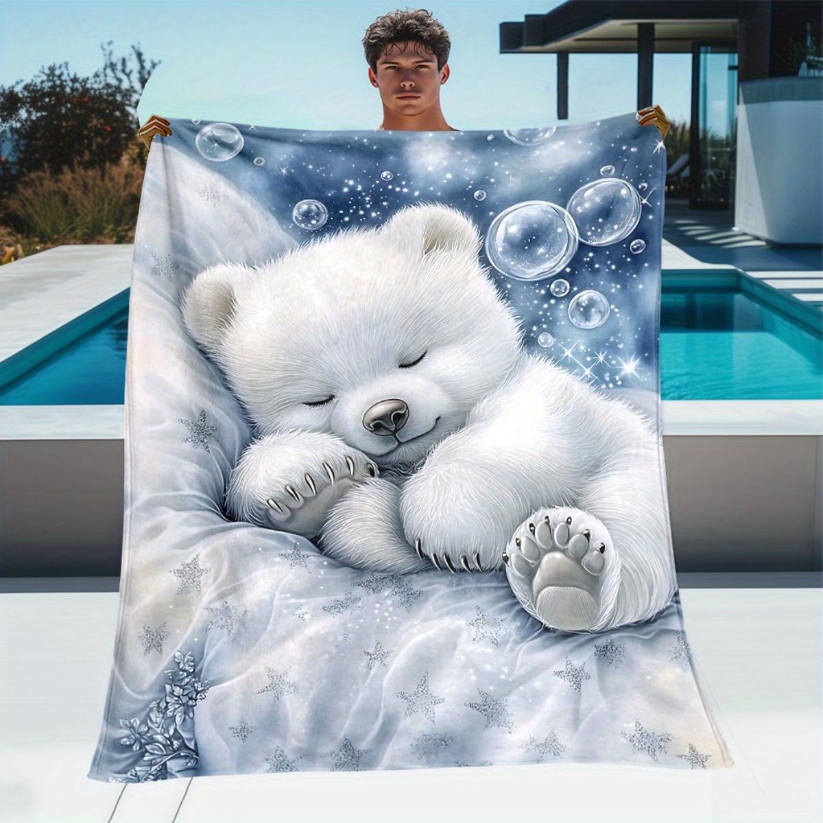 

Cute Polar Bear Soft and Comfortable Blanket Bedroom Sofa Blanket Portable Travel Blanket Home Decoration Multiple sizes 75x100cm