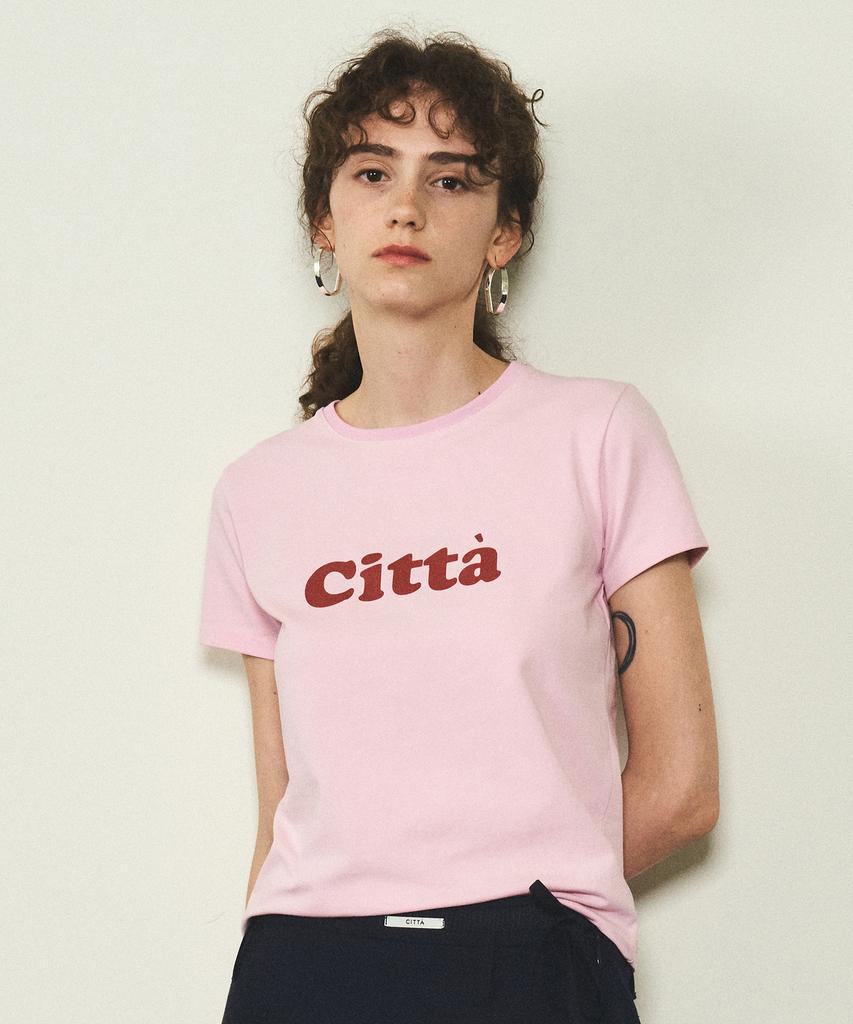 CITTA Signature Logo Short Sleeve T-Shirt_Ctt332 (Pink)