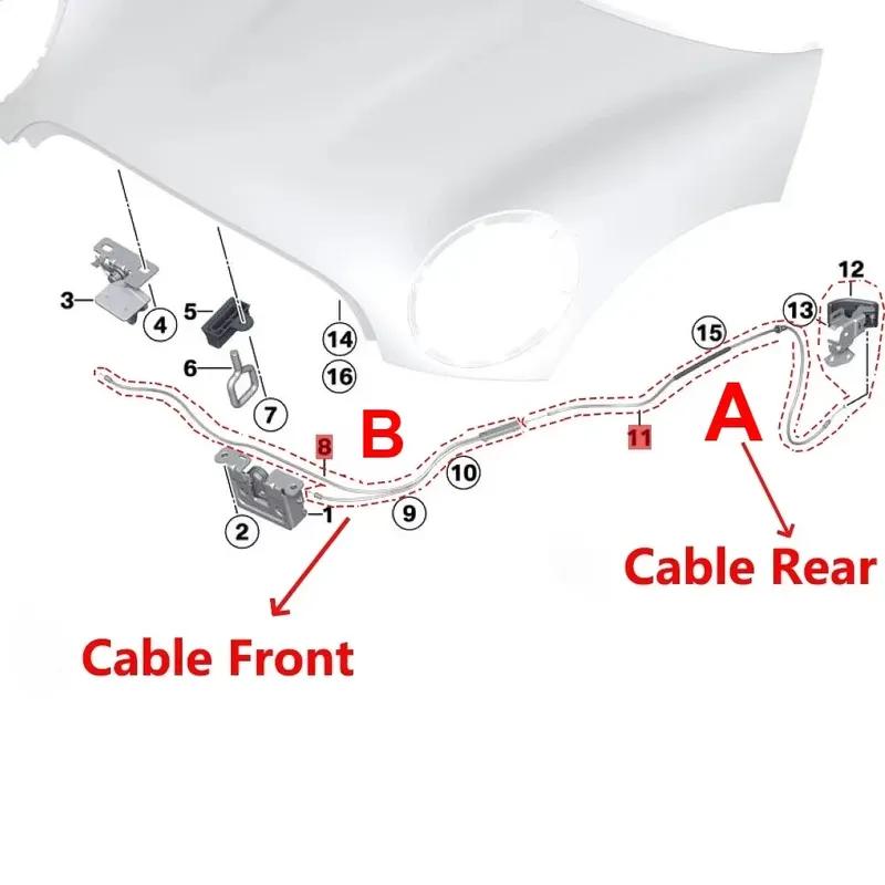 1 cable de liberación de bloqueo del capó del motor de alambre para Mini Cooper S R55 Clubman R56 R57 Convertible R58 Coupe R59 Roadster