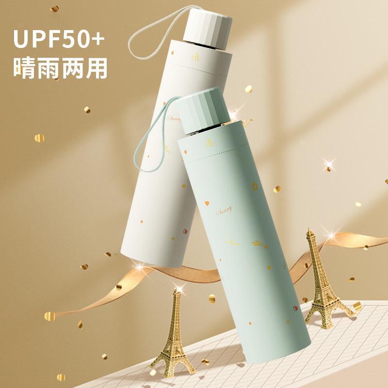 High-value meteor umbrella, sun umbrella, women's high-end sunscreen umbrella, small and lightweight, thickened vinyl 50 +
