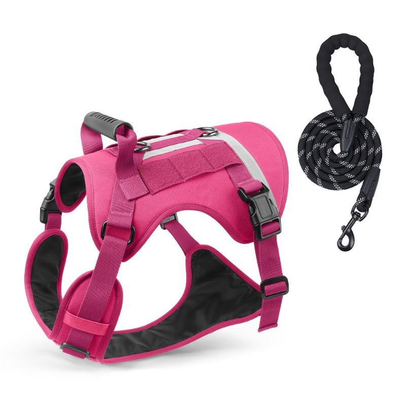 Big Dog Tactical Harness Outdoor Anti-breakaway Lightweight Medium and Large Dog Harness Walking Dog Reflective Dog Leash