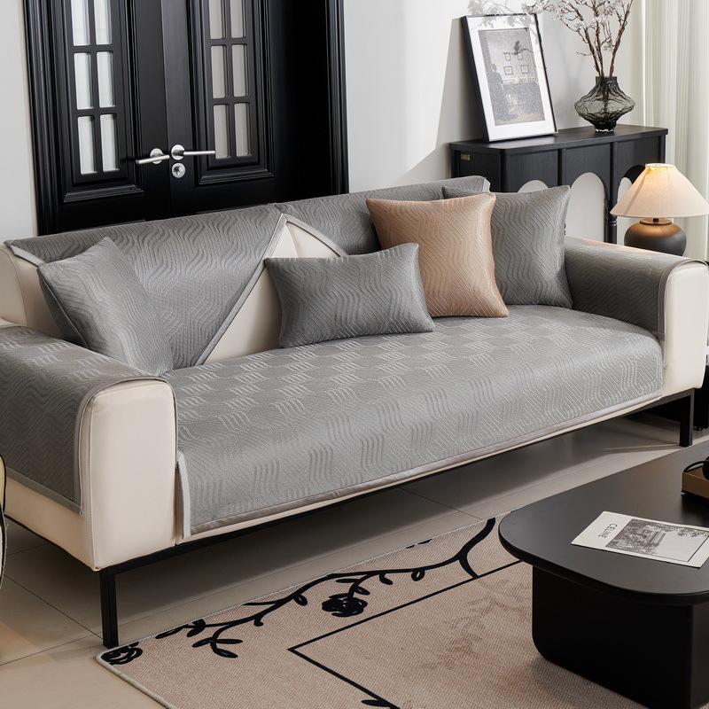 New Ice Silk Sofa Cushion Light Luxury Mat Mat Non-Slip Leather Sofa Cover Summer Summer Simple And Modern